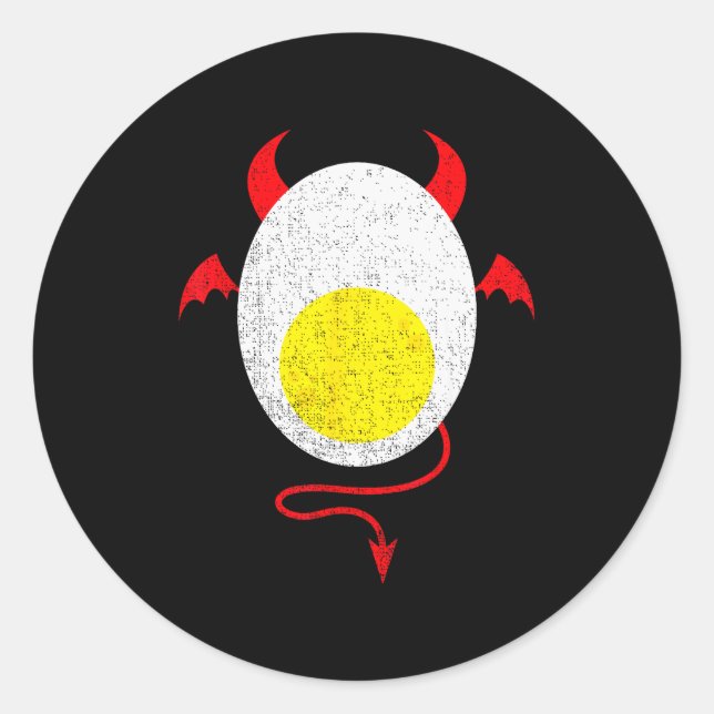 Funny Halloween Shirt Devil Egg Yolk Food Lover La Classic Round Sticker (Front)