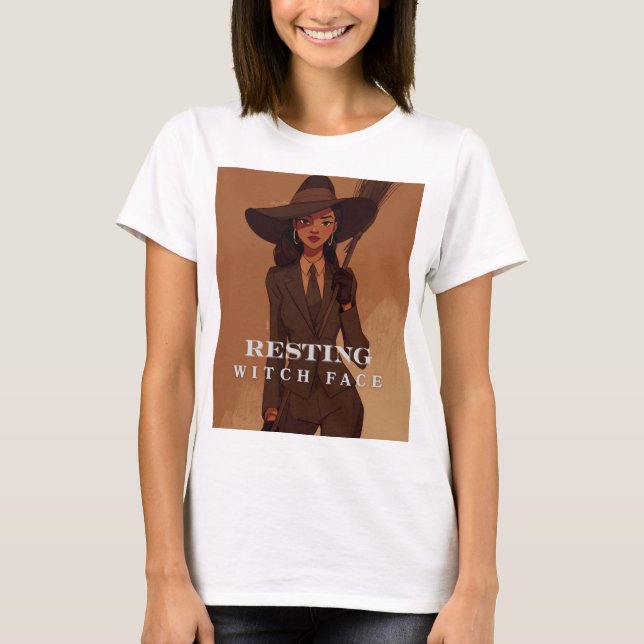 Funny Halloween Shirt – Resting Witch Face T-Shirt (Front)