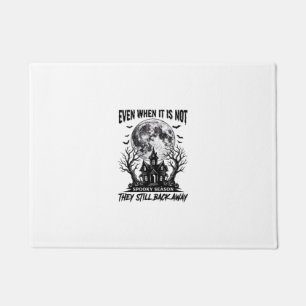 Funny Halloween Shirt Spooky Season Run Away Desig Doormat