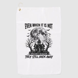 Funny Halloween Shirt Spooky Season Run Away Desig Golf Towel