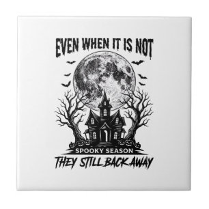 Funny Halloween Shirt Spooky Season Run Away Desig Tile