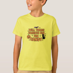 Funny Halloween Shirt Will Trade Parents for Can