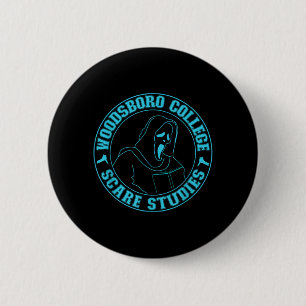 Funny Halloween Shirt Woodsboro College Scare 6 Cm Round Badge