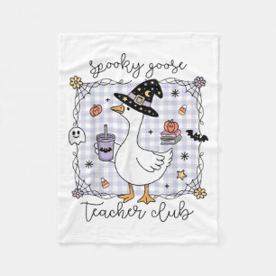 Funny Halloween Silly Goose Witch Spooky Goose Tea Fleece Blanket