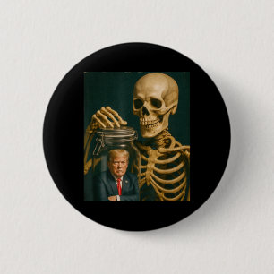 Funny Halloween Skeleton 6 Cm Round Badge