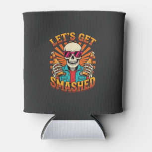 Funny Halloween Skeleton Beer Smashed Design_1 Can Cooler
