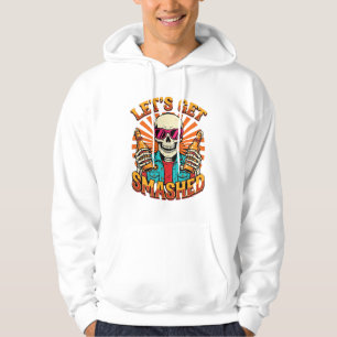 Funny Halloween Skeleton Beer Smashed Design_1 Hoodie