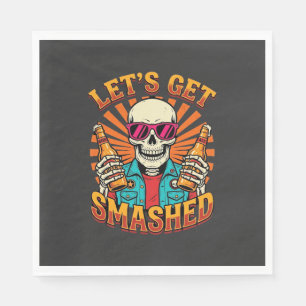 Funny Halloween Skeleton Beer Smashed Design_1 Napkin
