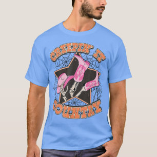 Funny Halloween Skeleton Country Music Western Cow T-Shirt