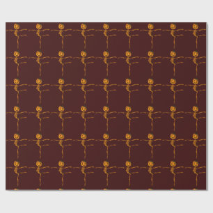 Funny Halloween Skeleton Dancing Arabesque Wrapping Paper