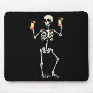 Funny Halloween Skeleton Drinking Tequila Sunrise  Mouse Mat