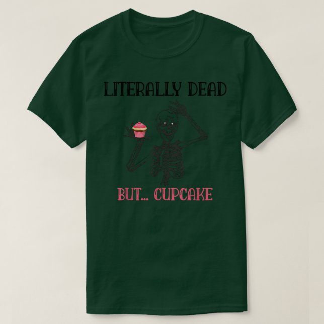 Funny Halloween Skeleton Fall Cupcake Design  T-Shirt (Design Front)