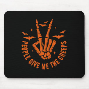 Funny Halloween Skeleton Hand Fall People Give Me  Mouse Mat