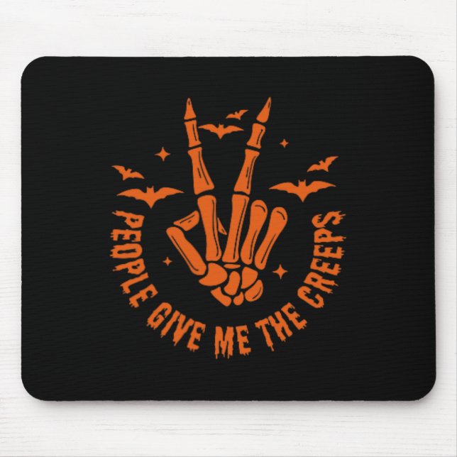 Funny Halloween Skeleton Hand Fall People Give Me  Mouse Mat (Front)