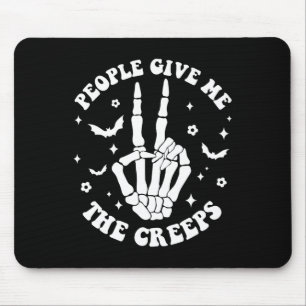 Funny Halloween Skeleton Hand People Give Me The C Mouse Mat