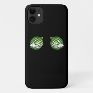 Funny Halloween Skeleton Hands Holding Melons iPhone 11 Case