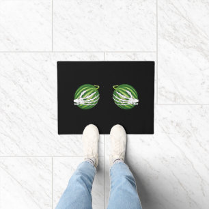 Funny Halloween Skeleton Hands Holding Melons Doormat