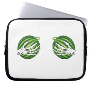Funny Halloween Skeleton Hands Holding Melons Laptop Sleeve