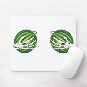 Funny Halloween Skeleton Hands Holding Melons Mouse Mat