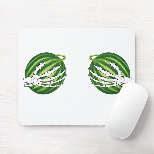 Funny Halloween Skeleton Hands Holding Melons Mouse Mat (With Mouse)