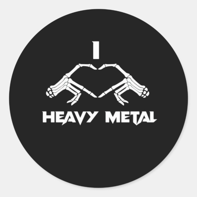 Funny Halloween Skeleton Heart Hands Classic Classic Round Sticker (Front)