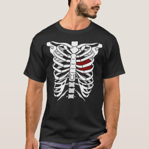 Funny Halloween Skeleton Heart Rib Cage X-Ray Adul T-Shirt