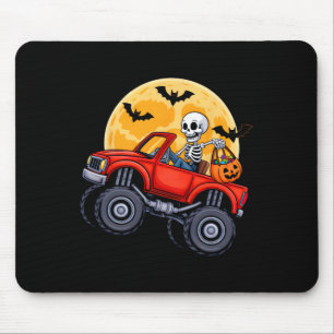 Funny Halloween Skeleton Monster Truck Kids Boys T Mouse Mat