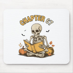 Funny Halloween Skeleton Reading Book 67 Memes _1 Mouse Mat