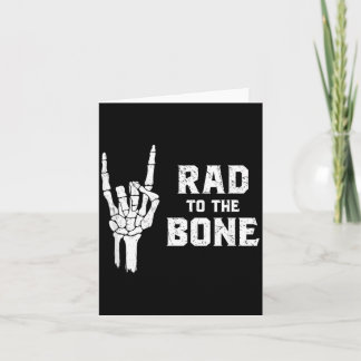 Funny Halloween Skeleton Rock Hand Shirt Rad to Card