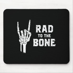 Funny Halloween Skeleton Rock Hand Shirt Rad to Mouse Mat