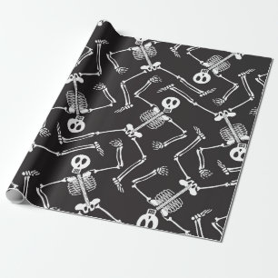 Funny Halloween Skeletons Wrapping Paper