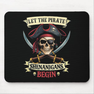 Funny Halloween Skull Let The Pirate Shenanigans B Mouse Mat