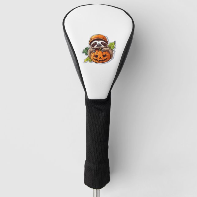 Funny Halloween Sloth Sticker Classic T-Shirt Golf Head Cover (Front)