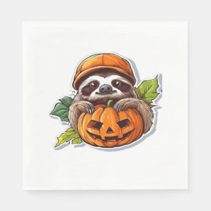 Funny Halloween Sloth Sticker Classic T-Shirt Napkin