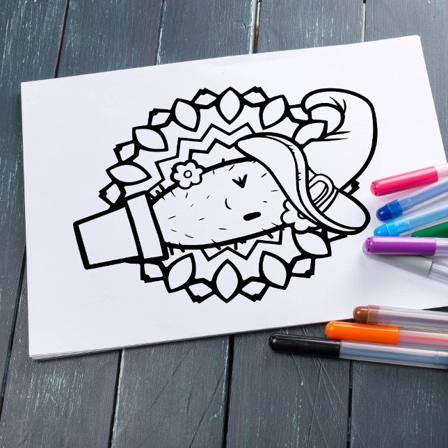 Funny Halloween Smiling Cactus Colouring Page Poster (Creator Uploaded)