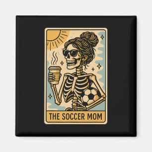 Funny Halloween Soccer Mama Mom Skeleton Tarot Car Magnet