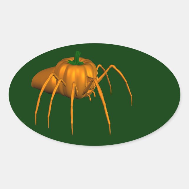 Funny Halloween Spider Oval Sticker (Front)