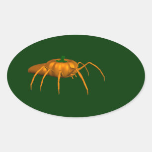 Funny Halloween Spider Oval Sticker