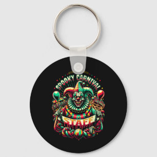 Funny Halloween Spooky Carnival Staff Key Ring
