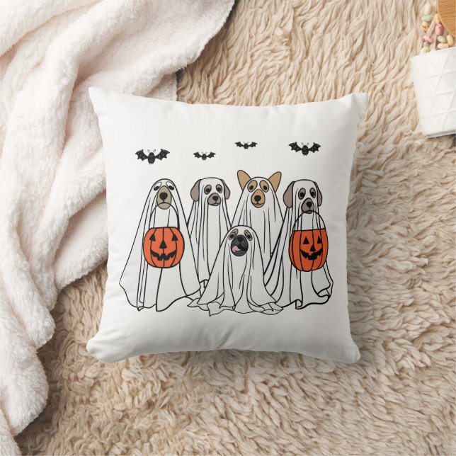 Funny Halloween Spooky Dogs - Сute Ghost Dogs Cushion (Blanket)