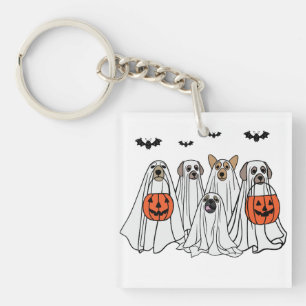 Funny Halloween Spooky Dogs - Сute Ghost Dogs Key Ring