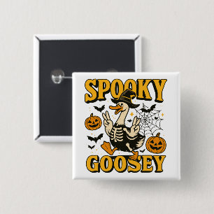 Funny Halloween Spooky Goosey Goose in Costume 15 Cm Square Badge