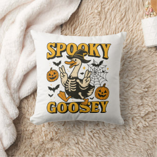 Funny Halloween Spooky Goosey Goose in Costume Cushion
