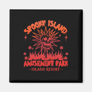 Funny Halloween Spooky Island Est 2002 Amusement P Magnet