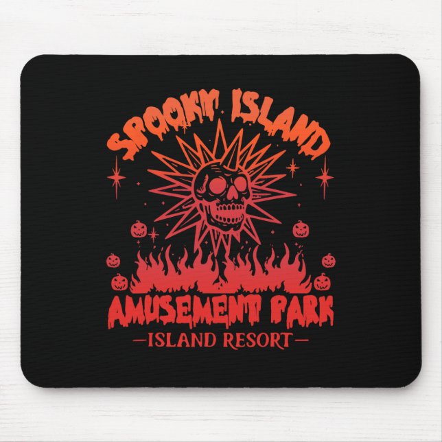 Funny Halloween Spooky Island Est 2002 Amusement P Mouse Mat (Front)