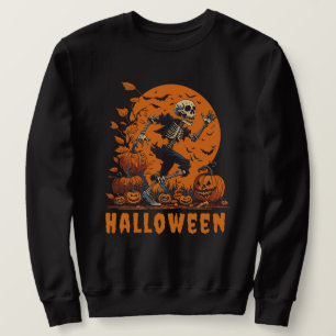 Funny Halloween spooky running skeleton Sweatshirt