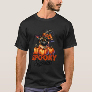 Funny Halloween spooky season cute Pug Costume mat T-Shirt