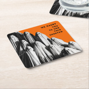 Funny Halloween Square Paper Coaster