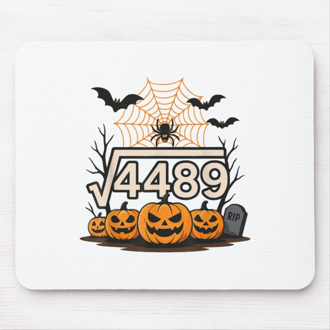 Funny Halloween Square Root 4489 67 Meme Math Teac Mouse Mat (Front)