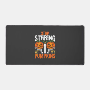 Funny Halloween Stop Staring at My Pumpkins Desk Mat